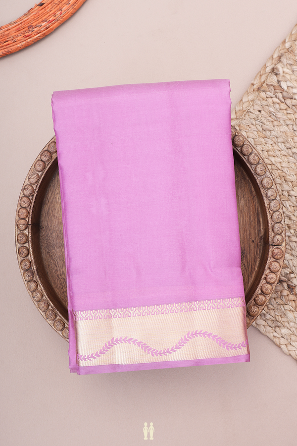 Kanchipuram Silk Saree In Lilac Purple With Zari Border