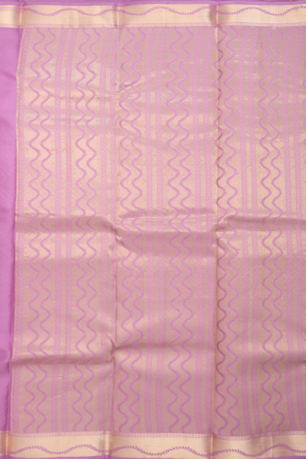 Kanchipuram Silk Saree In Lilac Purple With Zari Border