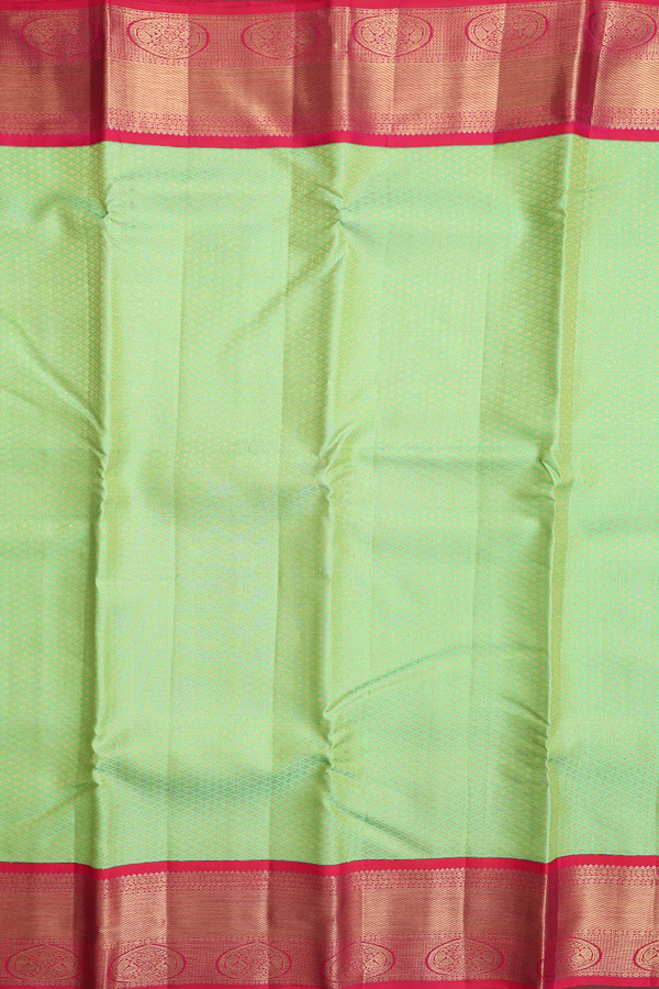 Kanchipuram Silk Saree In Lime Green With Brocade Design