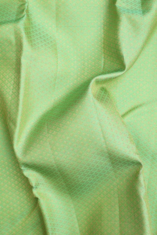 Kanchipuram Silk Saree In Lime Green With Brocade Design