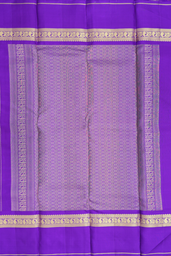 Kanchipuram Silk Saree In Lime Green With Checks Design