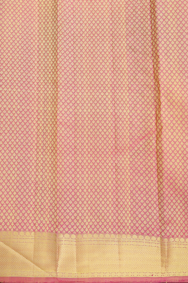 Kanchipuram Silk Saree In Lime Green With Jacquard Pattern