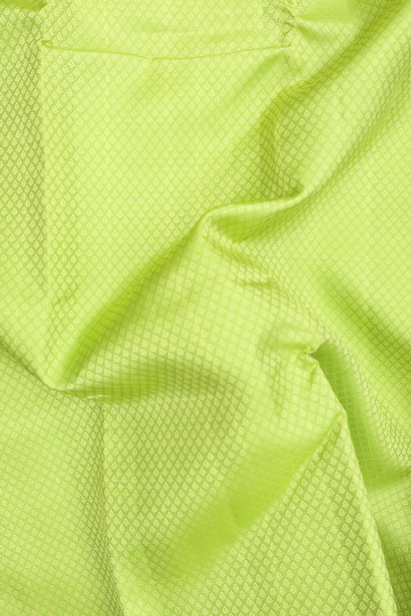 Kanchipuram Silk Saree In Lime Green With Jacquard Pattern