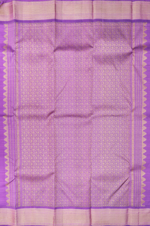 Kanchipuram Silk Saree In Lotus Pink With Stripes Design