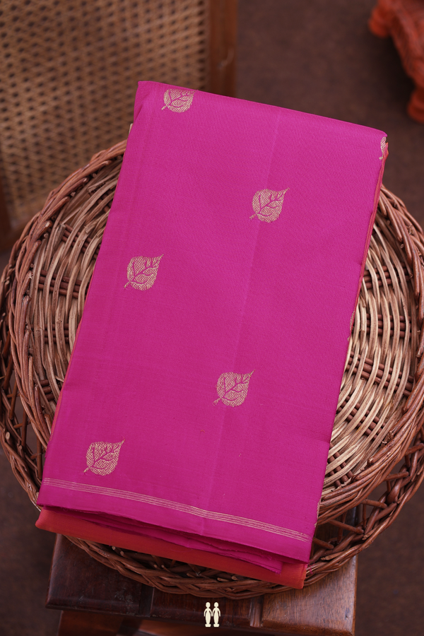 Kanchipuram Silk Saree In Magenta And Pink With Half And Half