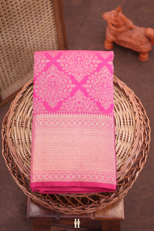 Kanchipuram Silk Saree In Magenta With Brocade Design