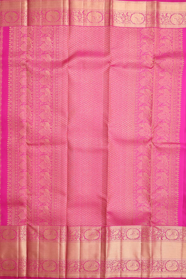 Kanchipuram Silk Saree In Magenta With Brocade Design