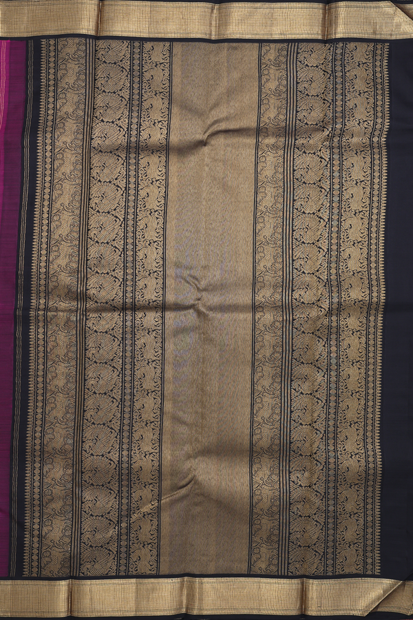 Kanchipuram Silk Saree In Magenta With Brocade Design