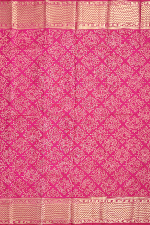 Kanchipuram Silk Saree In Magenta With Brocade Design