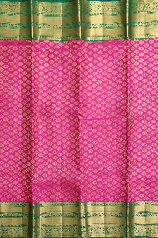 Kanchipuram Silk Saree In Magenta With Brocade Design