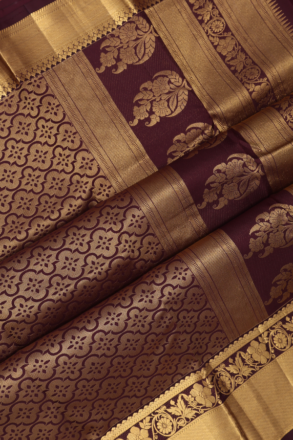 Kanchipuram Silk Saree In Magenta With Brocade Design