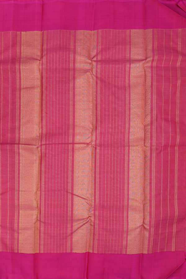 Kanchipuram Silk Saree In Magenta With Checks Design