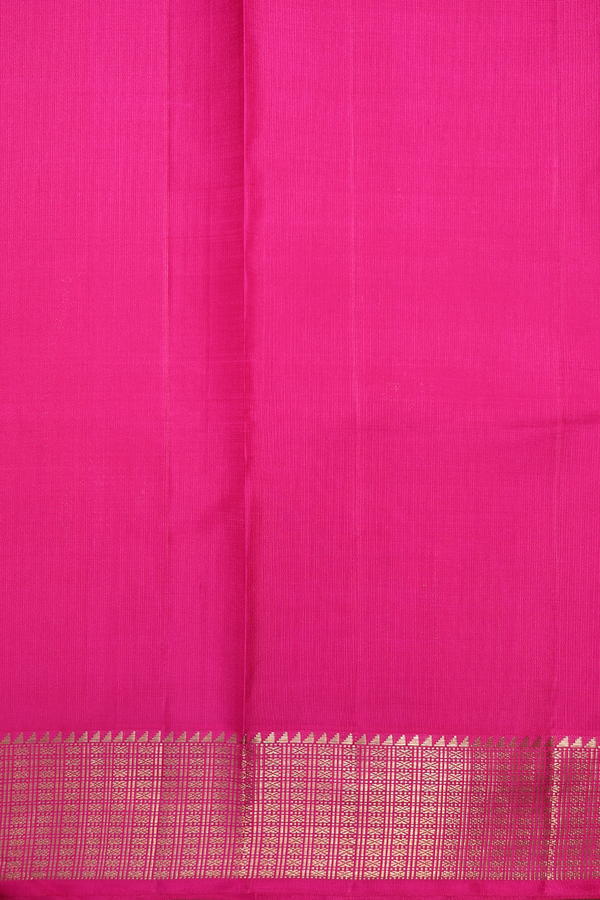Kanchipuram Silk Saree In Magenta With Checks Design