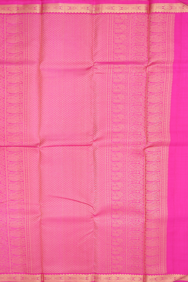 Kanchipuram Silk Saree In Magenta With Floral Buttas