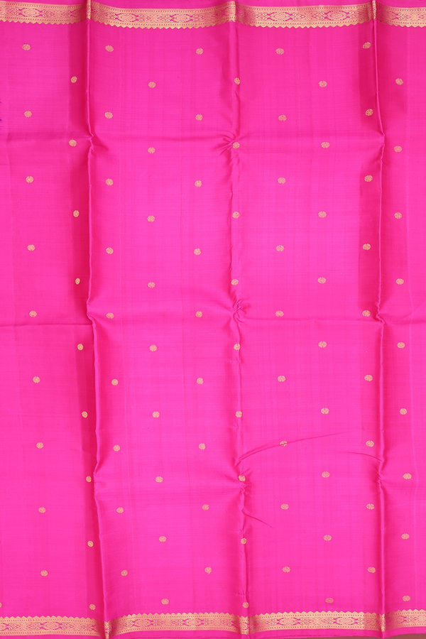 Kanchipuram Silk Saree In Magenta With Floral Buttas