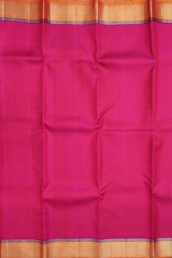 Kanchipuram Silk Saree In Magenta With Jacquard Pattern