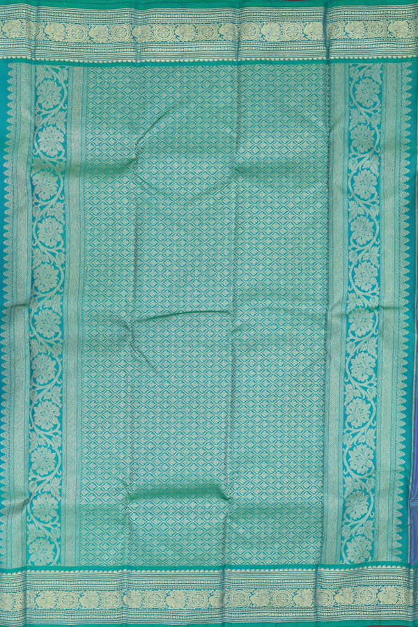 Kanchipuram Silk Saree In Magenta With Peacock Buttas