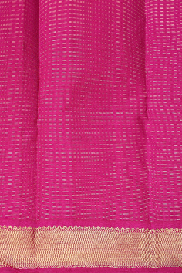 Kanchipuram Silk Saree In Magenta With Stripes Design