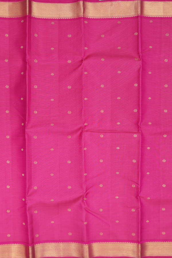 Kanchipuram Silk Saree In Magenta With Stripes Design