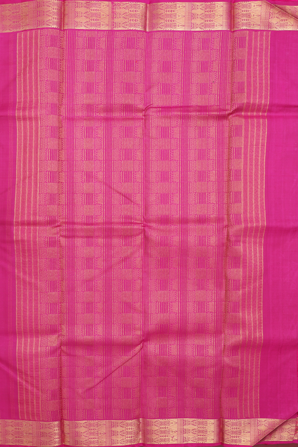 Kanchipuram Silk Saree In Magenta With Threadwork Buttas
