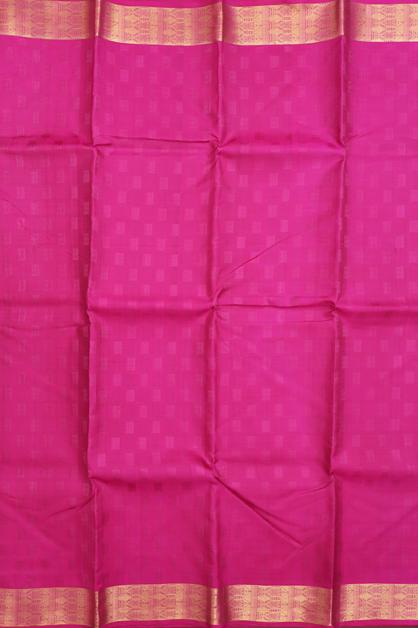 Kanchipuram Silk Saree In Magenta With Threadwork Buttas