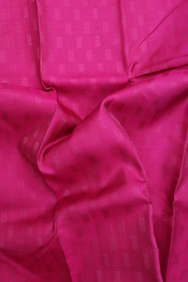 Kanchipuram Silk Saree In Magenta With Threadwork Buttas
