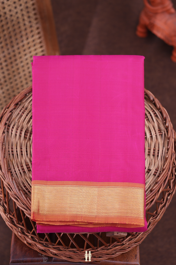 Kanchipuram Silk Saree In Magenta With Twill Weave Border