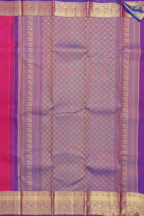 Kanchipuram Silk Saree In Magenta With Zari Buttas