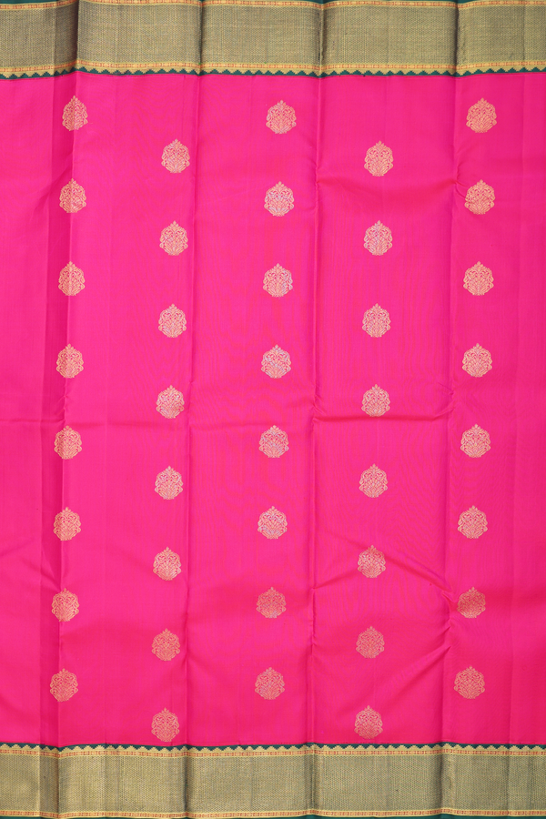 Kanchipuram Silk Saree In Magenta With Zari Motifs