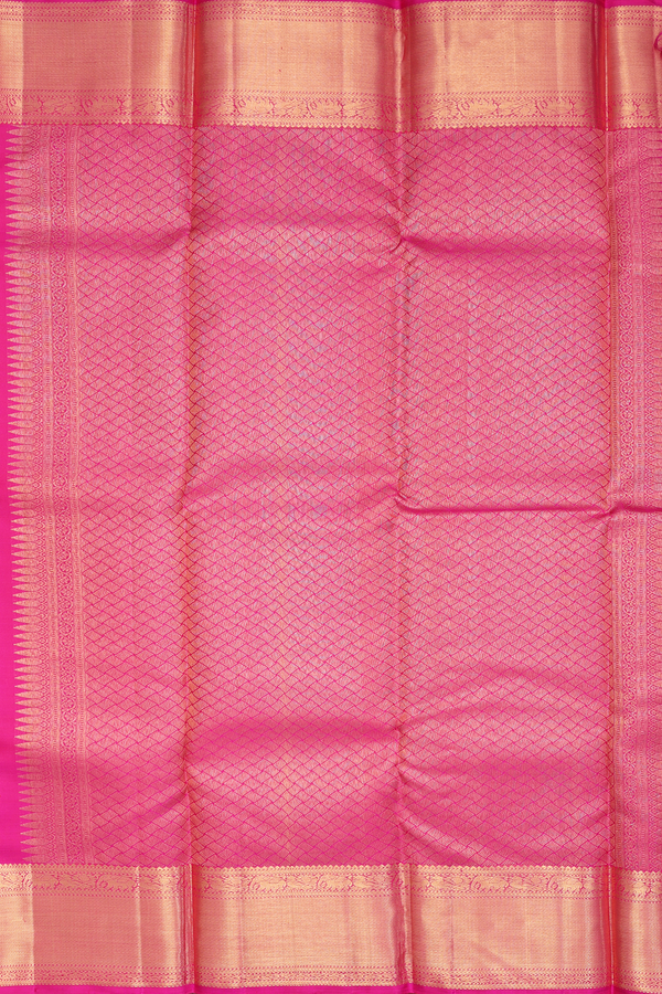 Kanchipuram Silk Saree In Manthulir With Jacquard Pattern