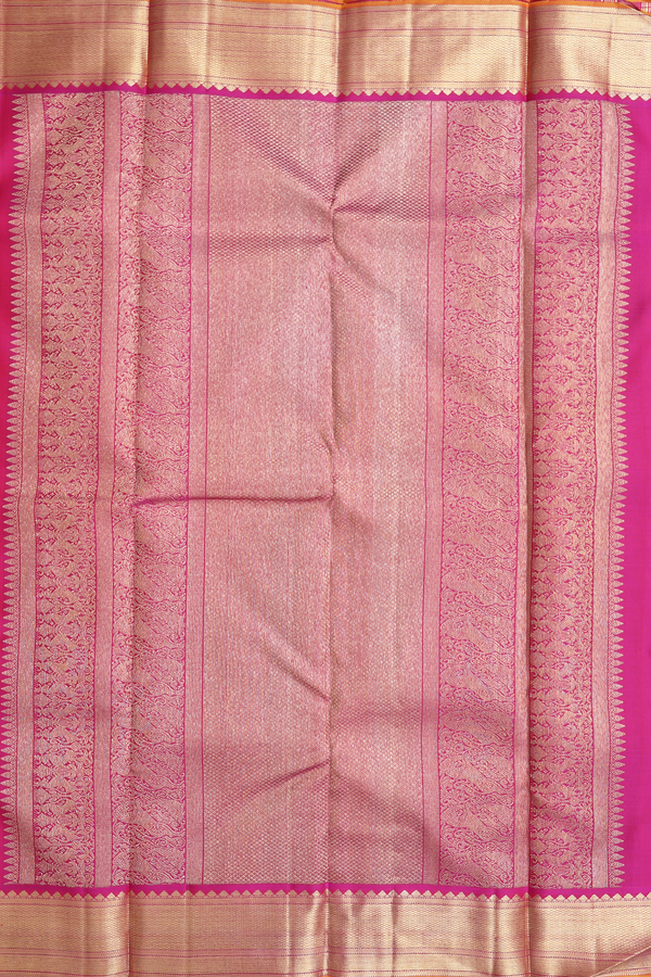 Kanchipuram Silk Saree In Manthulir With Jacquard Pattern