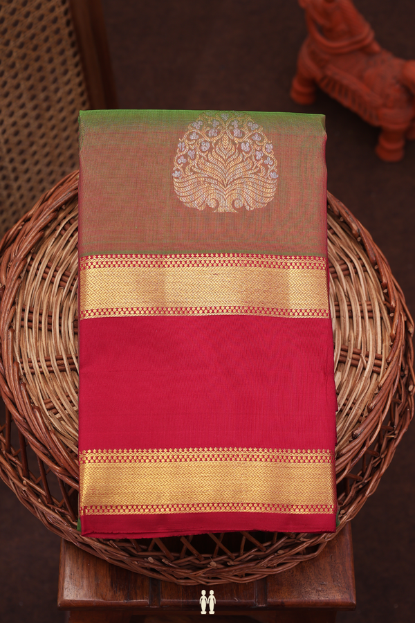 Kanchipuram Silk Saree In Manthulir With Tree Motifs