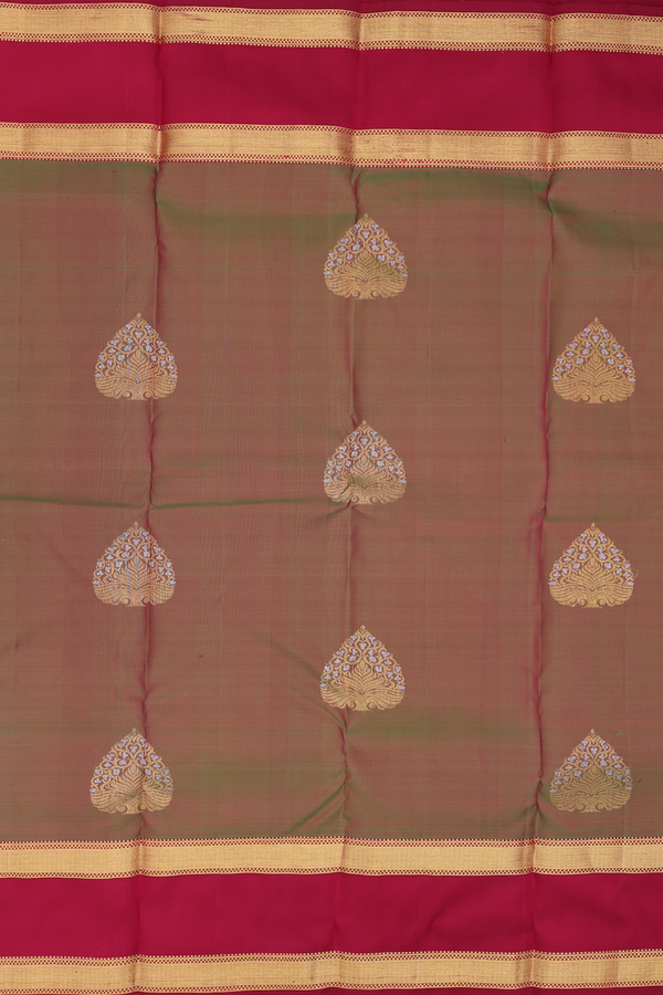 Kanchipuram Silk Saree In Manthulir With Tree Motifs
