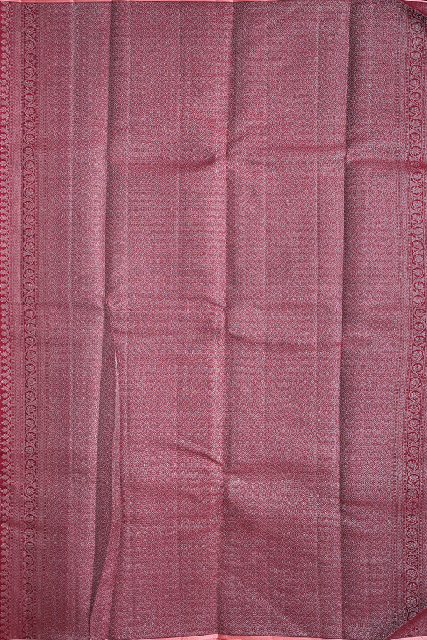 Kanchipuram Silk Saree In Maroon With Brocade Design