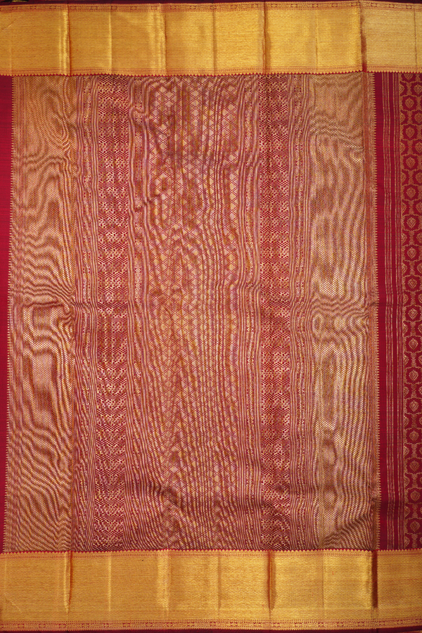 Kanchipuram Silk Saree In Maroon With Brocade Design