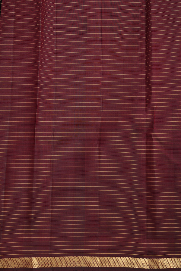 Kanchipuram Silk Saree In Coffee Brown With Checks Design