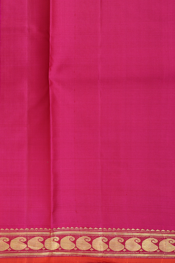 Kanchipuram Silk Saree In Maroon With Paisley Border