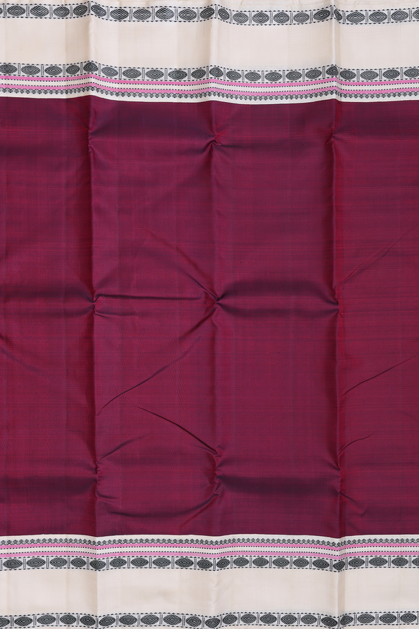 Kanchipuram Silk Saree In Maroon With Rudraksh Border