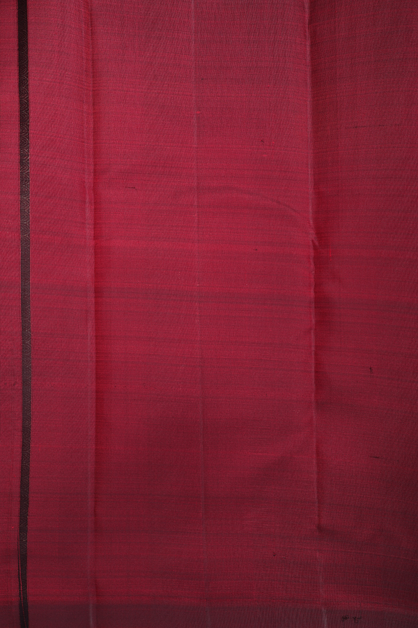 Kanchipuram Silk Saree In Maroon With Stripes Design