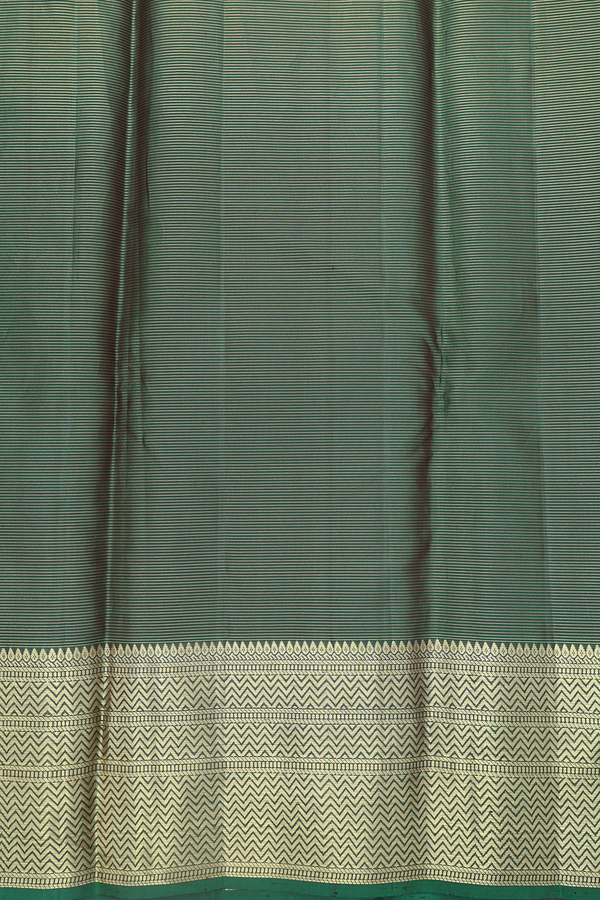 Kanchipuram Silk Saree In Maroon With Stripes Design