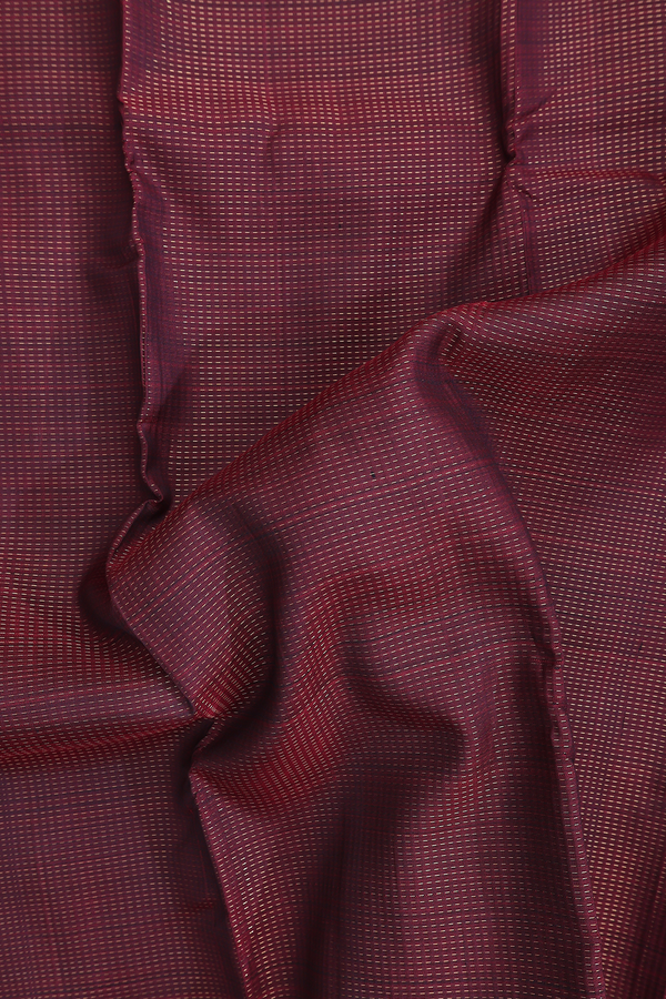 Kanchipuram Silk Saree In Maroon With Stripes Design