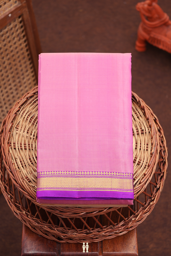 Kanchipuram Silk Saree In Mauve Pink With Contrast Border