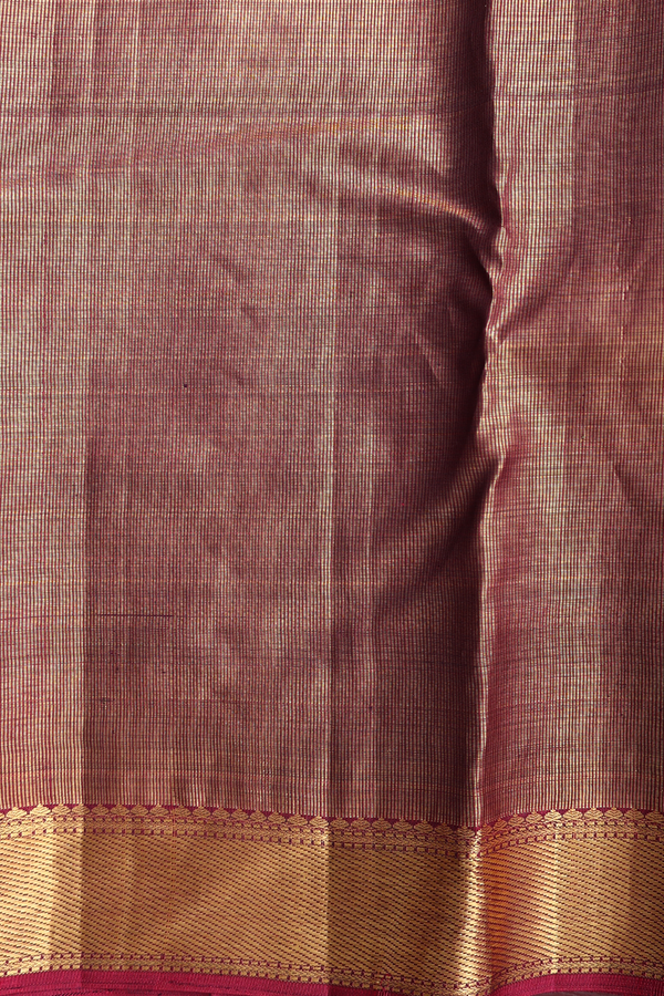 Kanchipuram Silk Saree In Greenish Brown With Brocade Design