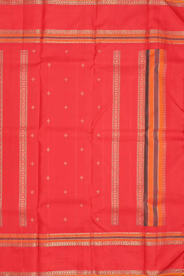 Kanchipuram Silk Saree In Midnight Blue With Checks Design