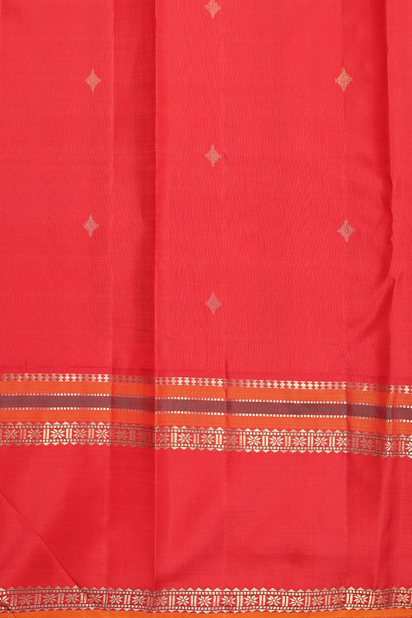 Kanchipuram Silk Saree In Midnight Blue With Checks Design
