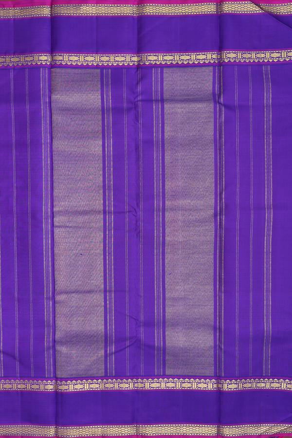 Kanchipuram Silk Saree In Mint Blue With Contrast Border