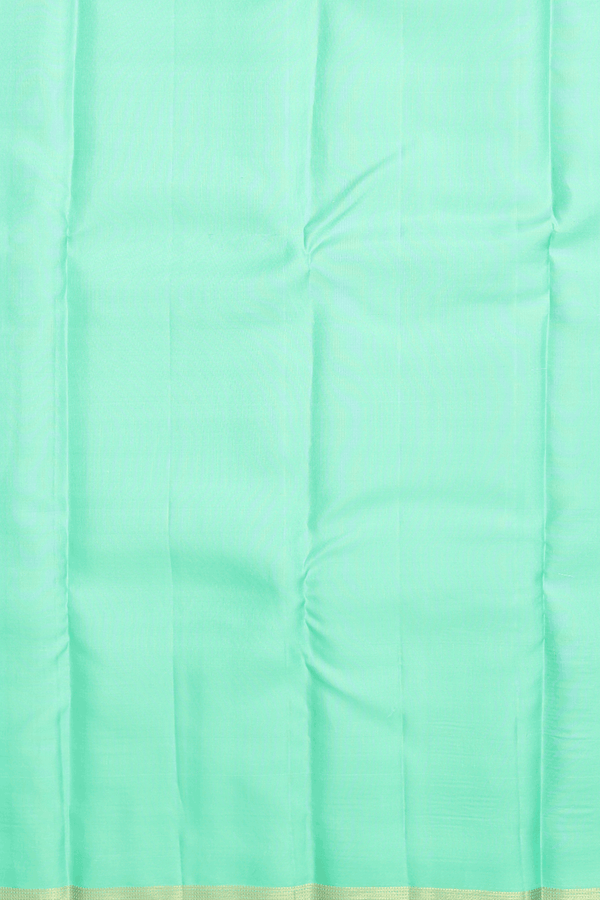 Kanchipuram Silk Saree In Mint Green With Jacquard Pattern