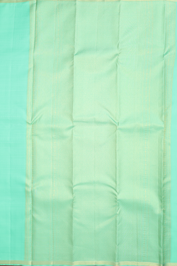Kanchipuram Silk Saree In Mint Green With Jacquard Pattern