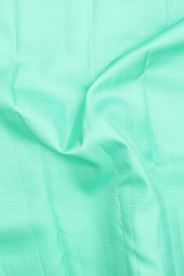 Kanchipuram Silk Saree In Mint Green With Jacquard Pattern
