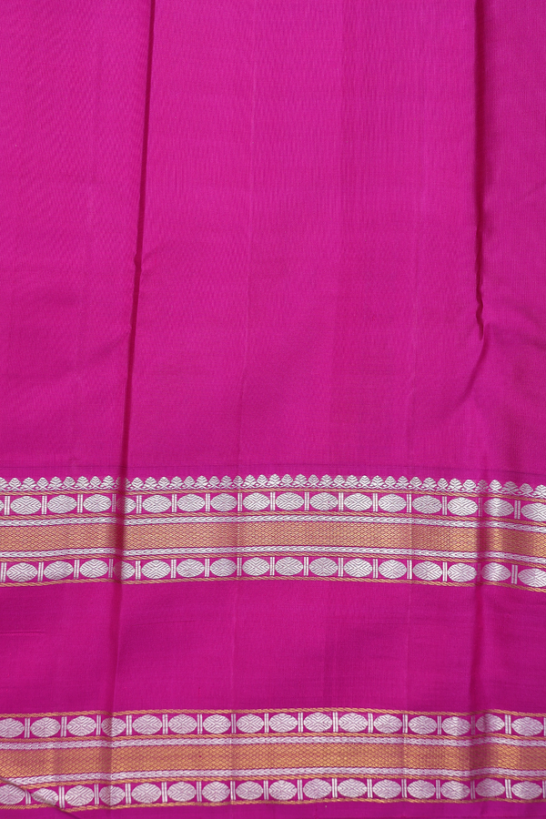 Kanchipuram Silk Saree In Mint Green With Rudraksh Buttas